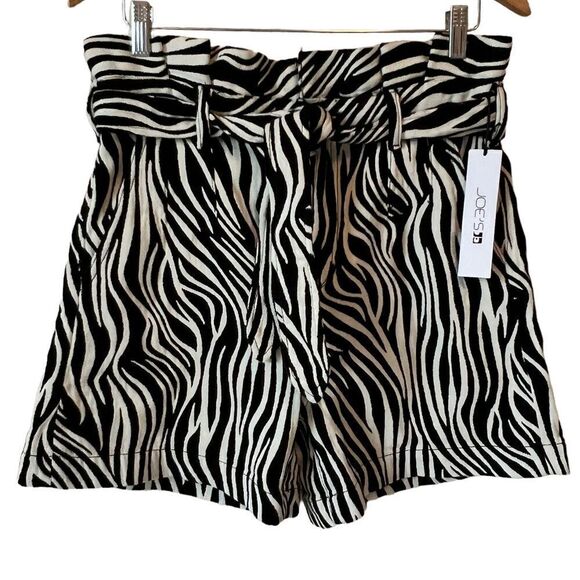 Joe's Jeans Calypso Zebra Print High Waist Paper Bag Shorts - Picture 1 of 14